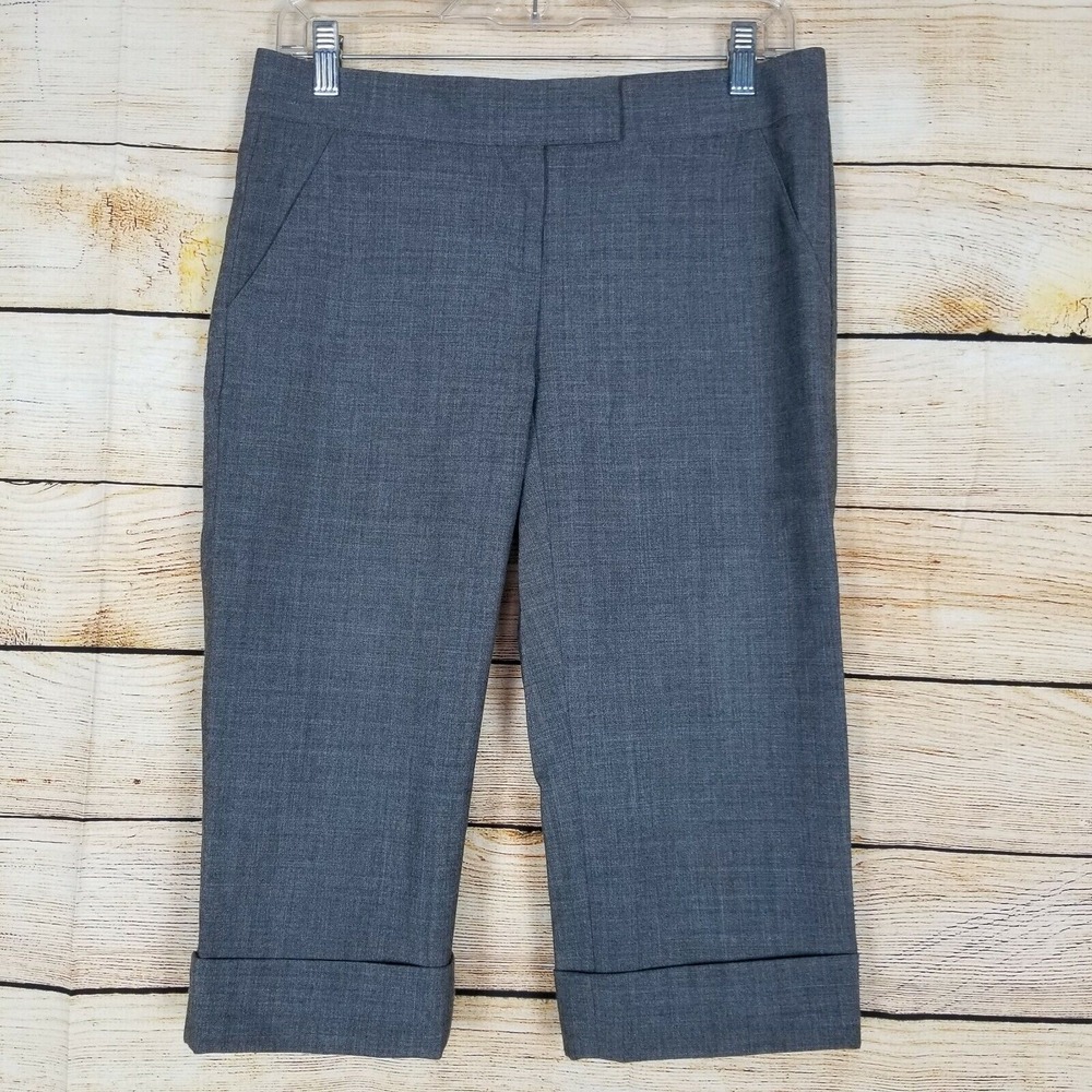 Laundry by Shelle Segal Womens Cropped Pants Size 2 Grey‎ Capri Slacks Career
